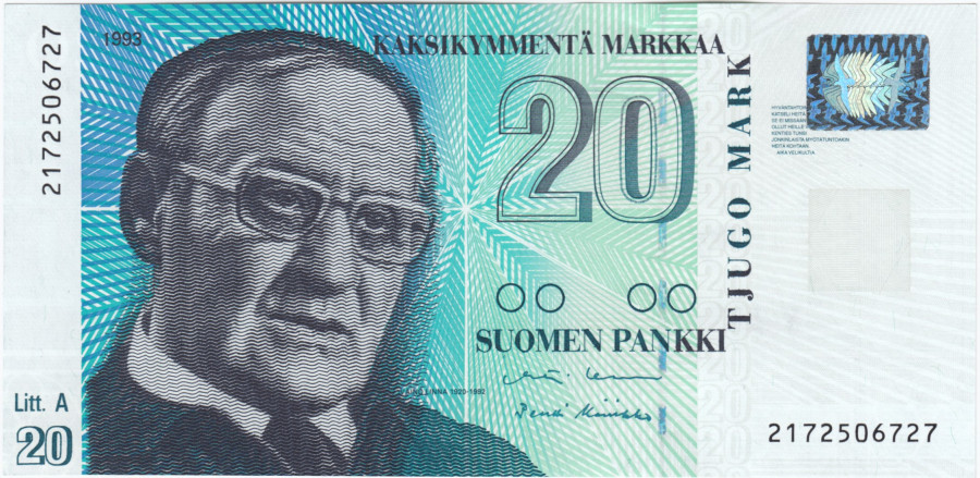 20 Markkaa 1993 Litt.A 2172506727